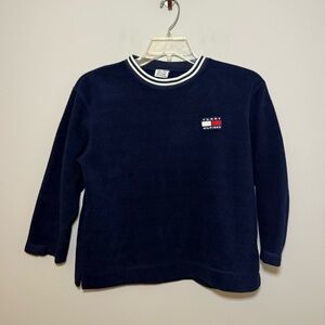 Vintage 90’s Tommy Hilfiger fleece blue sweatshirt. S